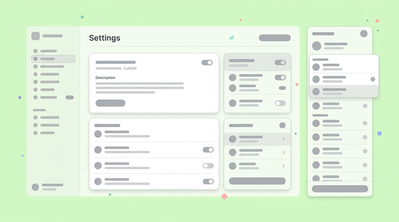 A conceptual UI interface being extracted and parsed from a flat document page showing layout zones.