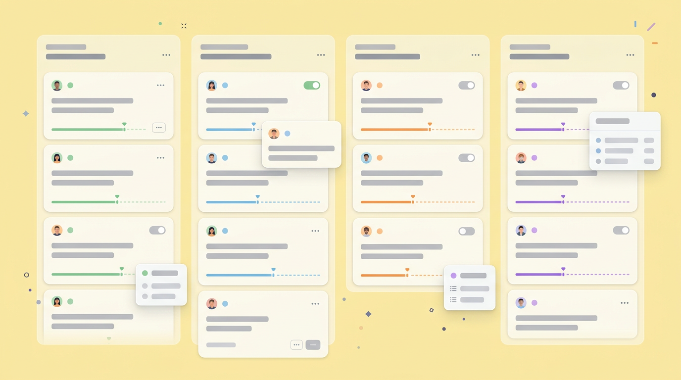 Kanban board showing a machine learning development workflow with data preparation and validation tasks