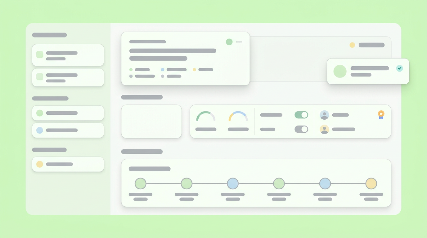 A soft UI mockup showing a structured PRD document interface