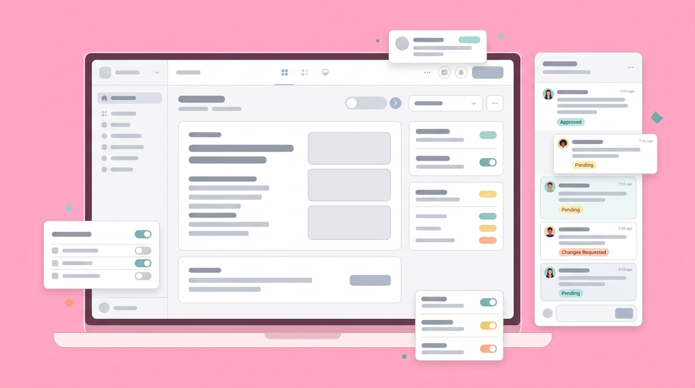 Feedback sidebar capturing stakeholder comments on a live prototype screen