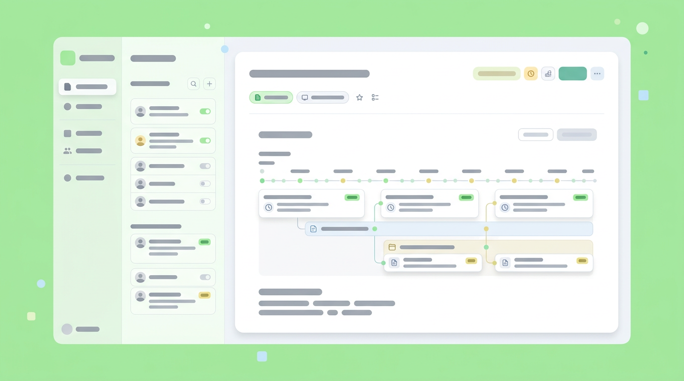 Soft UI mockup showing an HR onboarding workspace with generated candidate workflows.