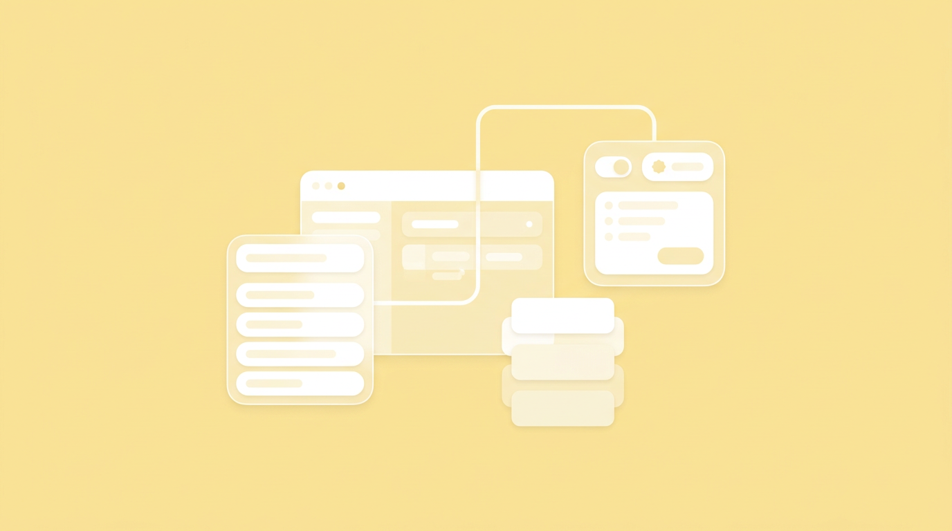 Abstract geometric composition representing an independent product management prototyping workflow