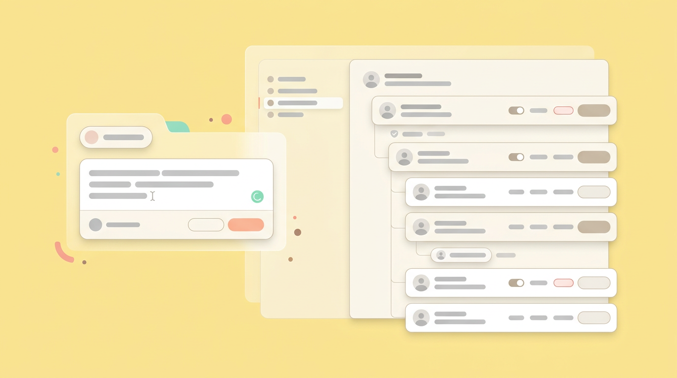 Soft UI mockup of an AI workspace translating natural language constraints into interactive components