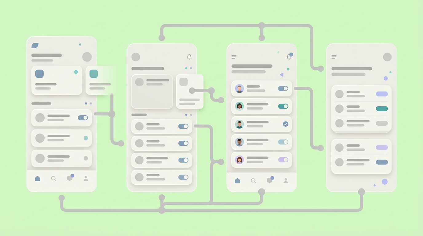A side-by-side comparison showing a simple click-through wireframe versus a highly complex micro-interaction that should be avoided in early stages.