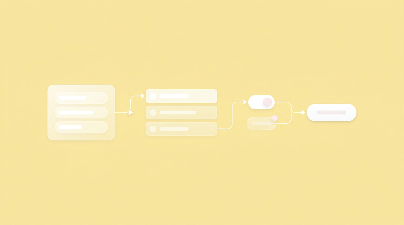 Stacked geometric blocks illustrating the concept of a structured design handoff process