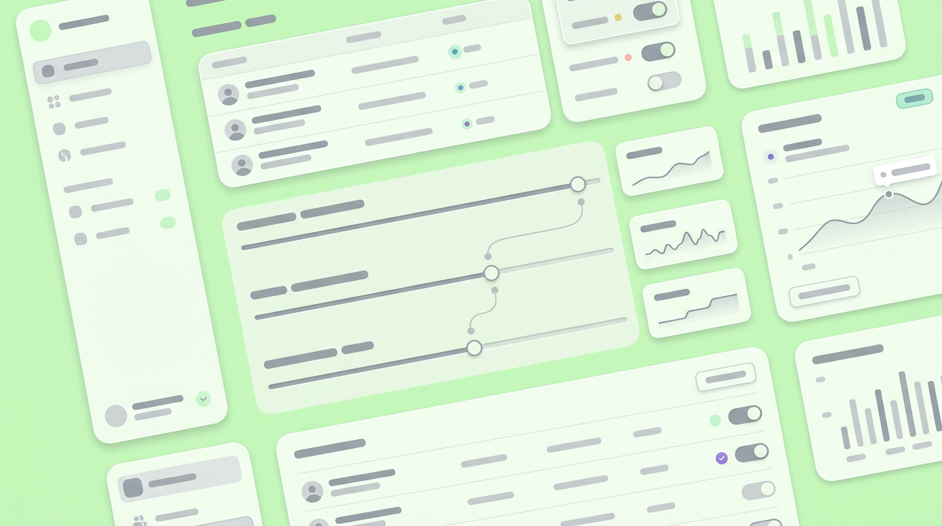 A user interface mockup showing slider bars for balancing system accuracy, latency, and operational cost metrics.