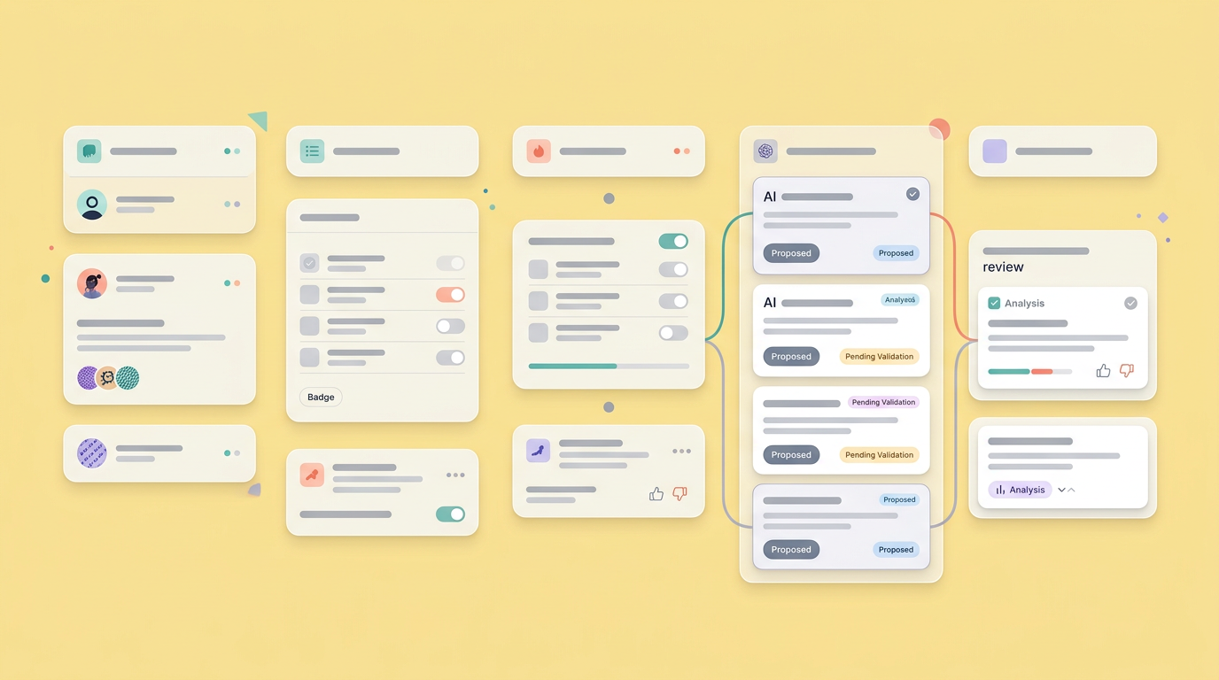 A visualization of AI literacy and productivity gains across different roles in a modern product team.