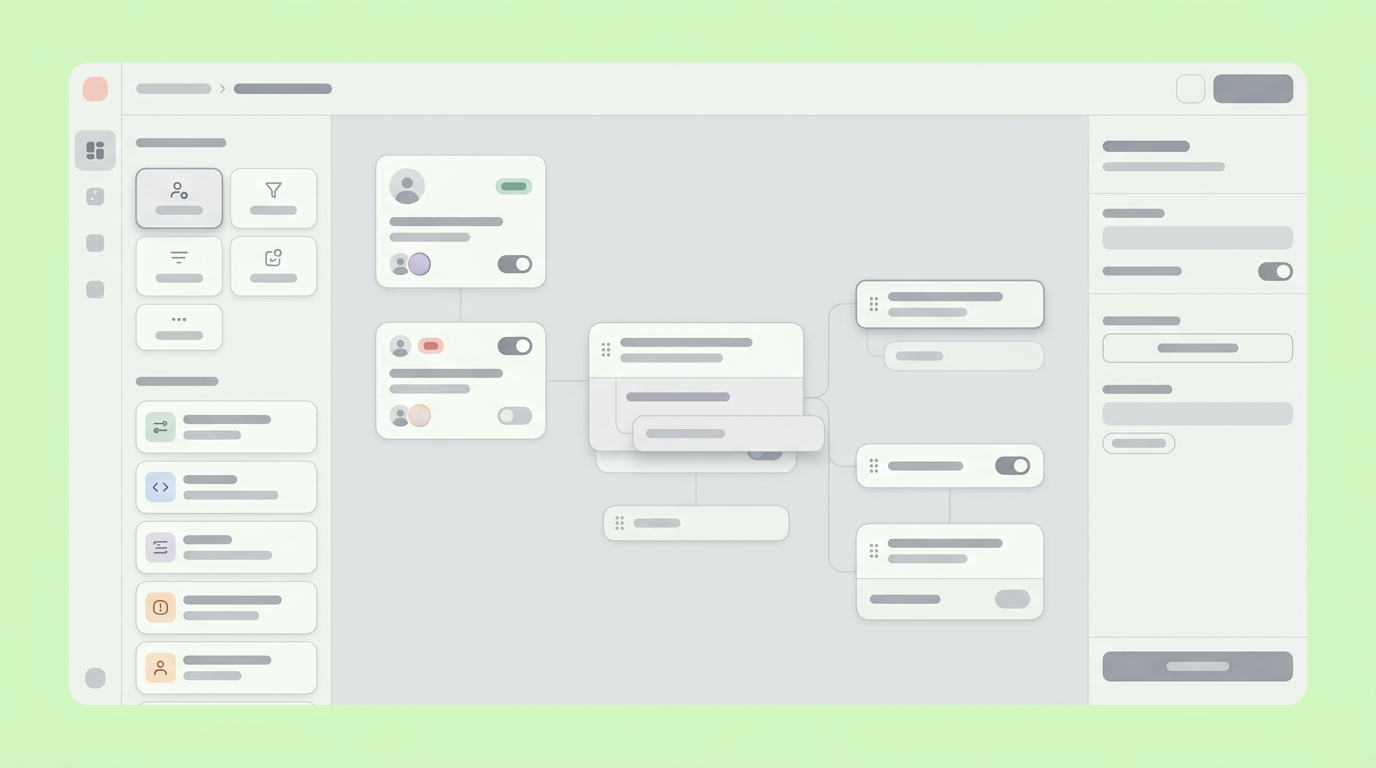 A soft UI mockup of a functional prototype workspace in 2026