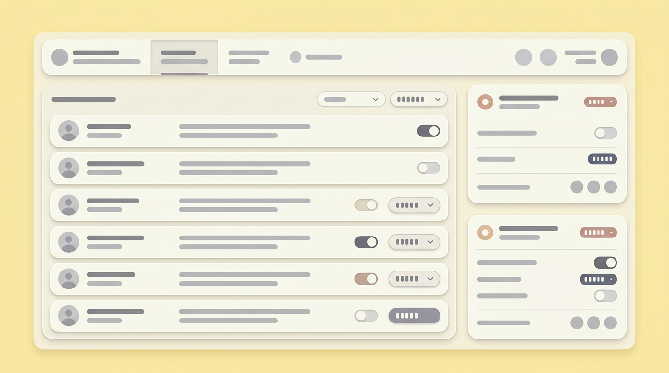 Annotated screenshot showing an AI tool adjusting a complicated user interface layout based on PM text input