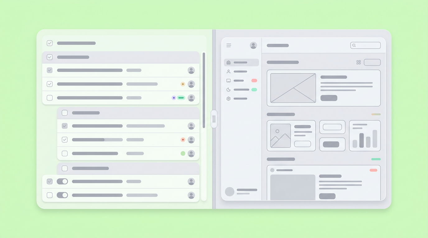 Integrated workspace showing product spec alongside functional prototype